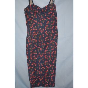 Violated‎ Cherries Sundress Woman's Size Medium pit to pit 17"
